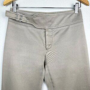 Gucci Flare Pants Belt Buckle Low Rise Slacks Tan Brown Size IT 38